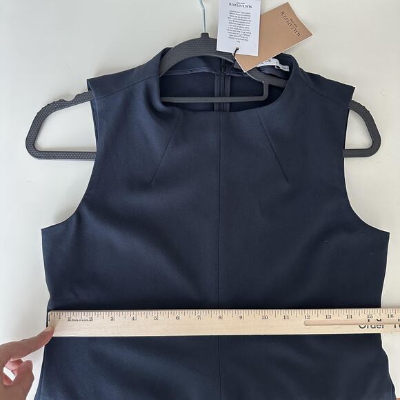 MM LaFleur Dress 2 Navy Malala Recycled WonderTex Career Quiet Luxury Minimalist - Picture 9 of 11
